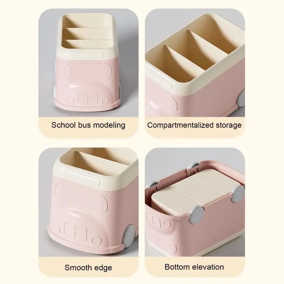 3 Compartment Van Desktop Organizer, Desk Organizer Storage Bucket, Cute Student Stationery Holder, Multifunctional Stationery Pencil Organizer, Large Capacity Desktop Storage Box, Cute Desktop Decoration Accessories 3 Compartment Van Desktop Organizer, Desk Organizer Storage Bucket, Cute Student Stationery Holder, Multifunctional Stationery Pencil Organizer, Large Capacity Desktop Storage Box, Cute Desktop Decoration Accessories